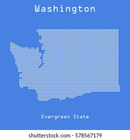 Washington abstract dots map with nickname of state. Dotted style. Vector illustration