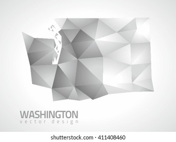 Washington America grey vector contour map