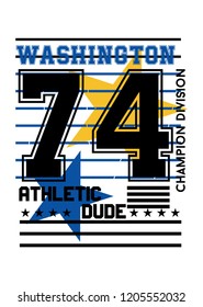 washington athletic dude,t-shirt design