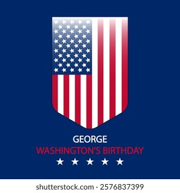 Washington Birthday George flag Banner, vector art illustration.