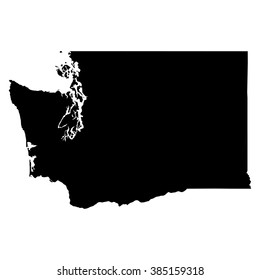 Washington black map on white background vector