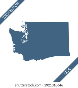 Washington blank map outlines vector