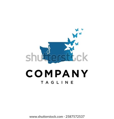 Washington Butterfly Logo Icon Vector.