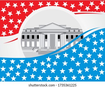 washington capitol building american flags happy presidents day vector illustration