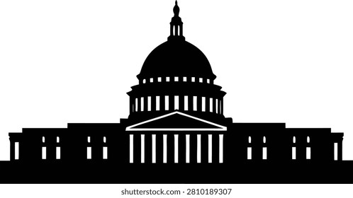Washington Capitol building skyline silhouette vector