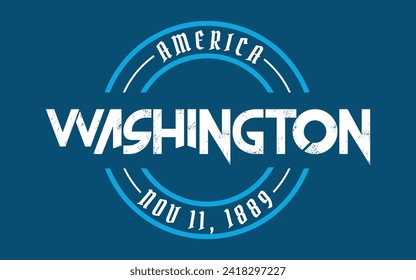 Washington circle badge logo text effect vector. Editable college t-shirt design printable text effect vector	
