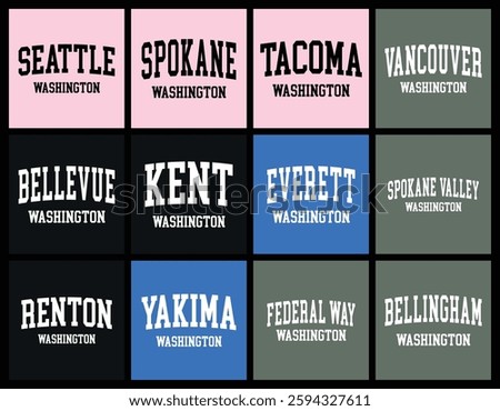 Washington Cities by Population t shirt bundle