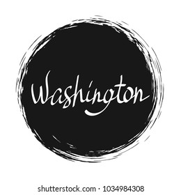 Washington city, handwriten text. Vector calligraphic design.