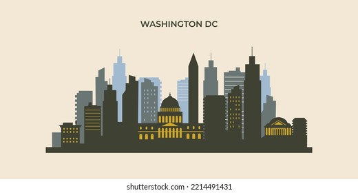 Washington city landscape flat background
