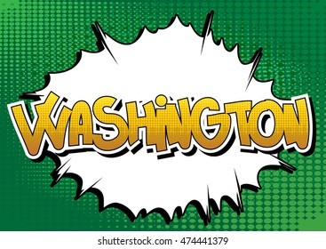 Washington - Comic book style word.