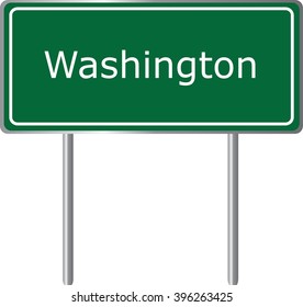 Washington , Connecticut , road sign green vector illustration, road table, USA city