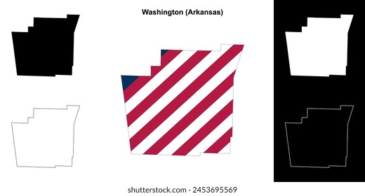 Washington County (Arkansas) outline map set