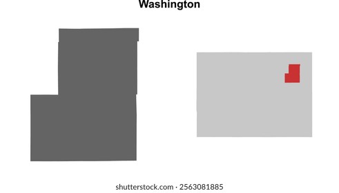 Washington County (Colorado) blank outline map set