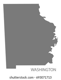 Washington county map of Alabama USA grey illustration silhouette