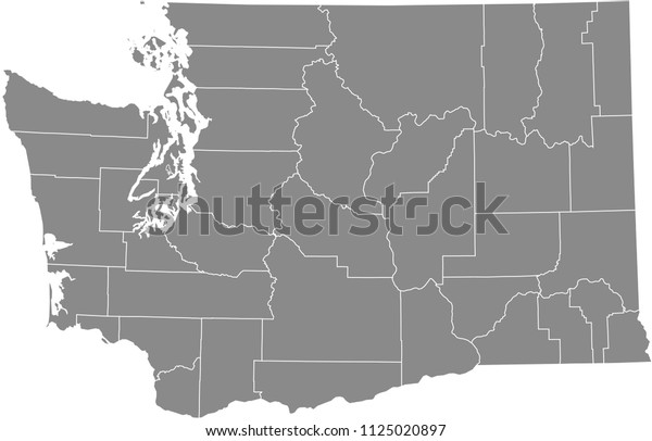 Washington County Map Vector Outline Gray Stock Vector Royalty