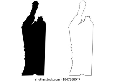 Washington County, New York State (U.S. county, United States of America, USA, U.S., US) map vector illustration, scribble sketch Washington map