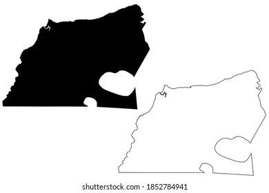 Washington County, North Carolina State (U.S. county, United States of America, USA, U.S., US) map vector illustration, scribble sketch Washington map