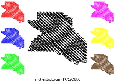 Washington County, Oregon State (U.S. county, United States of America) map vector illustration, scribble sketch Washington map