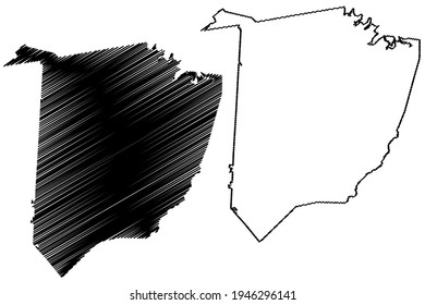 Washington County, State of Tennessee (U.S. county, United States of America) map vector illustration, scribble sketch Washington map
