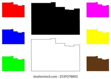 Washington County, State of Utah (Condado de Washington, Estados Unidos da América, EUA, EUA) mapa ilustração vetorial, esboço de rabisco Mapa de Washington