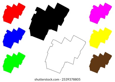 Washington County, State of Vermont (Condado dos EUA, Estados Unidos da América, EUA, EUA) mapa ilustração vetorial, esboço de rabisco Mapa de Washington