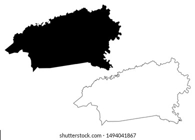Washington County, Texas (Counties in Texas, United States of America,USA, U.S., US) map vector illustration, scribble sketch Washington map
