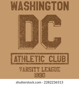 Washington DC Athletic Club, vintage collage university Artwork for tshirt, poster or book cover