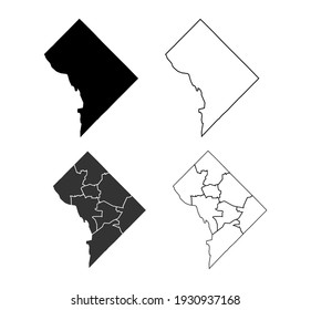 Washington Dc Blank Map Set Vector Stock Vector (Royalty Free ...