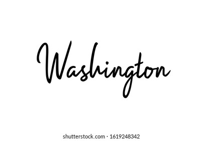 Washington DC capital word city typography hand written text modern calligraphy lettering. Can be used for a sticker, logo or branding 