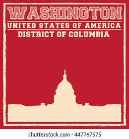Washington DC City concept. Logo. Label. T-shirt design. Creative poster design.