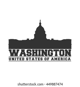 Washington DC City concept. Logo. Label. T-shirt design. Creative poster design.