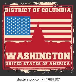 Washington DC City concept. Logo. Label. T-shirt design. Creative poster design.