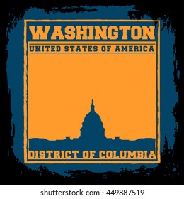 Washington DC City concept. Logo. Label. T-shirt design. Creative poster design.