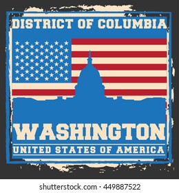 Washington DC City concept. Logo. Label. T-shirt design. Creative poster design.