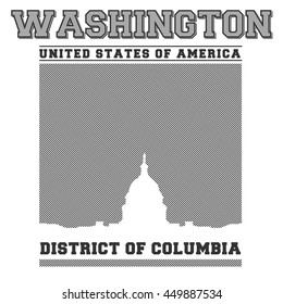 Washington DC City concept. Logo. Label. T-shirt design. Creative poster design.