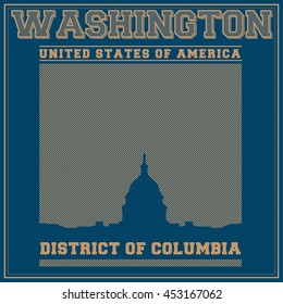 Washington DC City concept. Logo. Label. T-shirt design. Creative poster design.