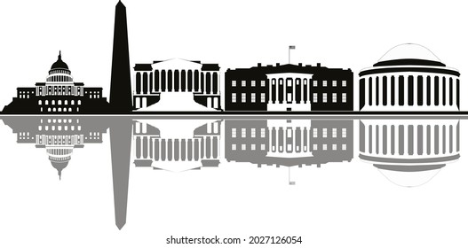 washington dc city skyline drawing