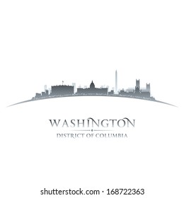 Washington DC City Skyline Silhouette. Vector Illustration