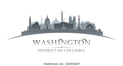 Washington DC city skyline silhouette. Vector illustration