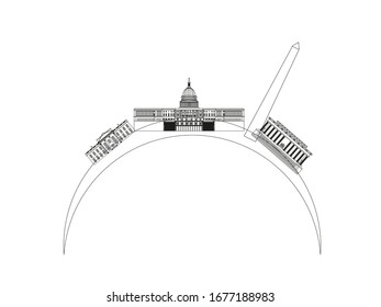 washington dc city skyline in united states