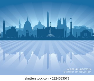 Washington DC city skyline vector silhouette illustration