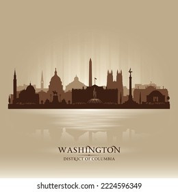 Washington DC city skyline vector silhouette illustration