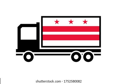 washington, d.c. delivery truck isolated on white background