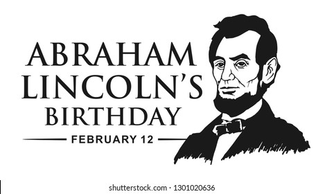 Washington DC., February 18, 2019: Abraham Abe Lincoln. The 16th President Of The United States. Hand Drawn Potrait Vector.