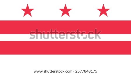 Washington DC Flag Vector Illustration Premium Quality