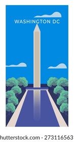 Washington DC flat illustration background