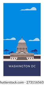 Washington DC flat illustration background