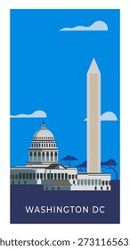 Washington DC flat illustration background