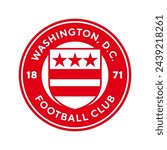 Washington D.C. football logo, USA. Elegant soccer logo. Elegant Modern Soccer Football Badge logo designs, Soccer Emblem logo template vector illustration