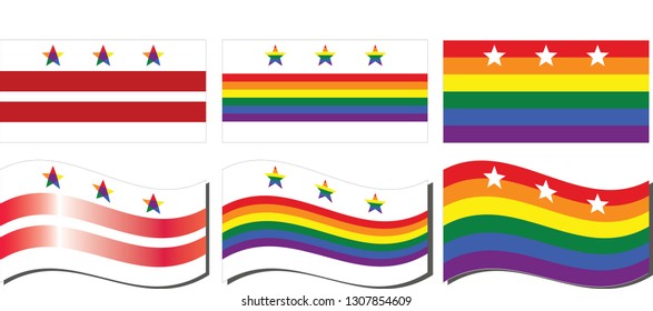 Washington DC Gay Pride Rainbow Flags